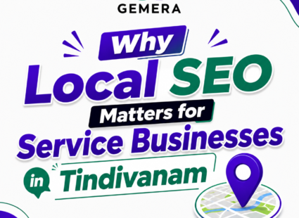 Business owner in Tindivanam checking Google Business Profile local SEO rankings on a laptop